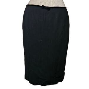 Tracy Reese Black Wool Blend Pencil Skirt with Back Slit Size 8